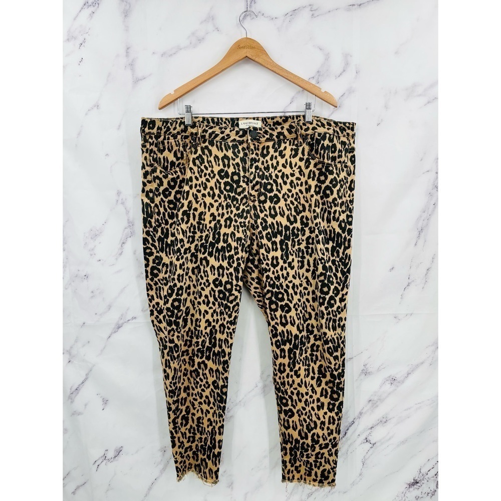 G020 Lane Bryant High Rise Cheetah Print Skinny Jeans